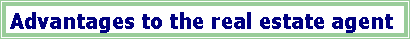 Text Box: Advantages&nbsp;to the real estate agent